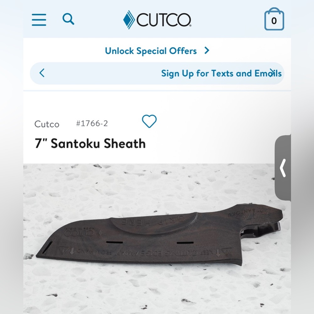 Cutco Black Santoku Knife Sheath